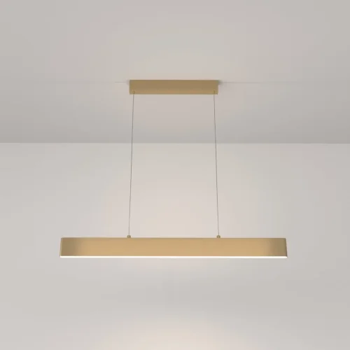 Светильник подвесной LED Step P010PL-L23G4K Maytoni золотой на 1 лампу, основание золотое в стиле современный хай-тек минимализм линейный фото 9