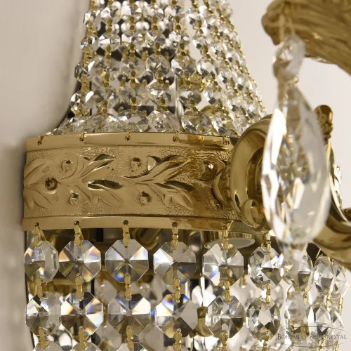 Бра 2211H201B/2/35IV G Bohemia Ivele Crystal без плафона на 3 лампы, основание золотое прозрачное в стиле классический sp фото 5