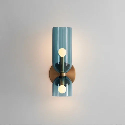 Настенный светильник ELITE Blue 140655-26 ImperiumLoft синий на 2 лампы, основание латунь в стиле современный  фото 4