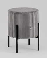 Пуф Кейси велюр рельефный светло-серый УТ000040014 Stool Group на 1 , основание в стиле современный 