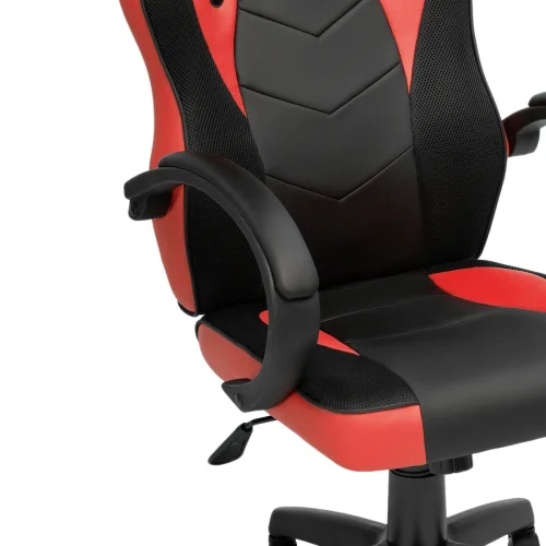 Компьютерное кресло Kard black / red 15247 Woodville, красный чёрный/искусственная кожа, ножки/пластик/чёрный, размеры - *1210***620*690 фото 15