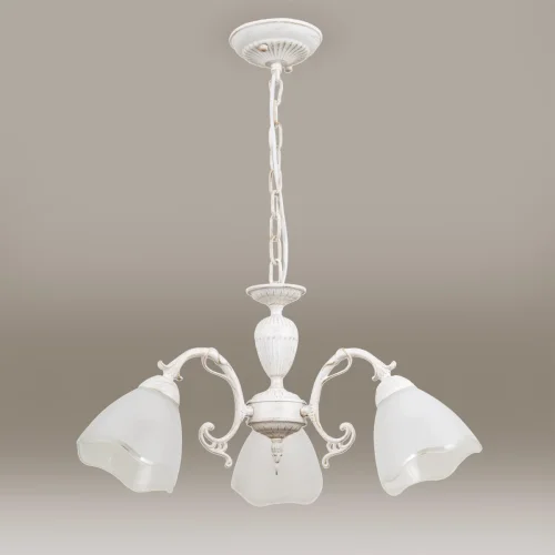 Люстра подвесная Латур CL413230 Citilux белая на 3 лампы, основание белое в стиле классический  фото 2