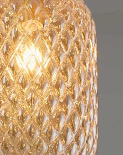 Светильник подвесной Sunset V10917-P Moderli янтарный 1 лампа, основание золотое в стиле современный выдувное фото 4