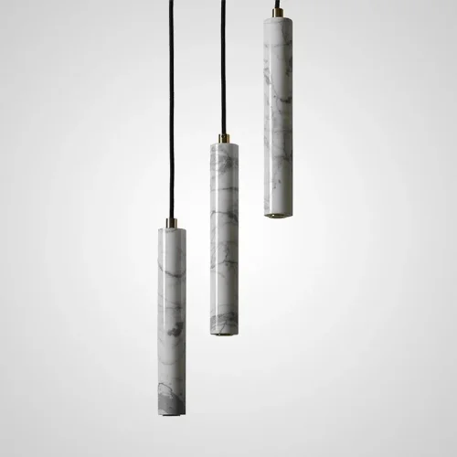 Светильник подвесной STONE MARBLE 141036-26 ImperiumLoft белый на 1 лампу, основание чёрное в стиле лофт фото 7