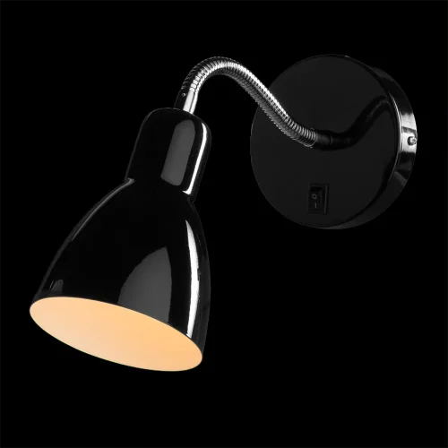 Бра с выключателем Dorm A1408AP-1BK Arte Lamp чёрный на 1 лампа, основание чёрное в стиле современный для чтения гибкая ножка фото 2