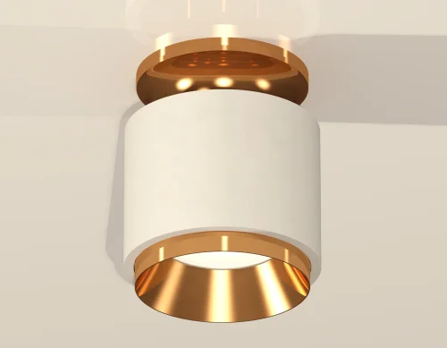 Светильник накладной Techno spot XS7510120 Ambrella light белый 1 лампа, основание золотое в стиле современный хай-тек круглый фото 2