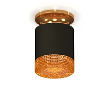 Светильник накладной XS7402103 Ambrella light чёрный коричневый 1 лампа, основание золотое в стиле хай-тек современный круглый