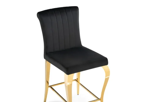 Полубарный стул Joan black / gold 15388 Woodville, чёрный/велюр, ножки/металл/золотой, размеры - ****470*640 фото 5