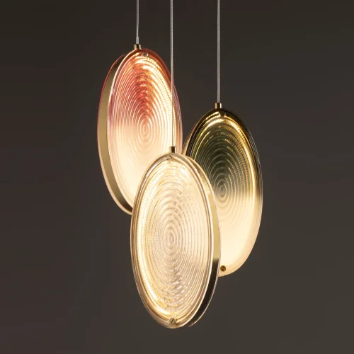 Светильник подвесной LED Lolli FR6139PL-L24BS Freya разноцветный на 1 лампу, основание латунь в стиле современный каскад фото 6