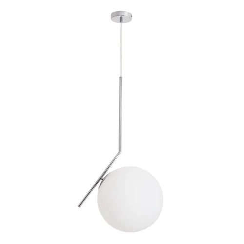 Светильник подвесной Bolla-Unica A1922SP-1CC Arte Lamp белый на 1 лампу, основание хром в стиле современный шар