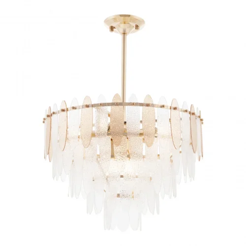 Люстра на штанге Sorrento-1309 371309/8/300/500 GD Arte Milano прозрачная янтарная на 8 ламп, основание золотое в стиле современный Люстра на штанге Sorrento-1309 371309/8/300/500 GD Arte Milano прозрачная янтарная на 8 ламп, основание золотое в стиле современный