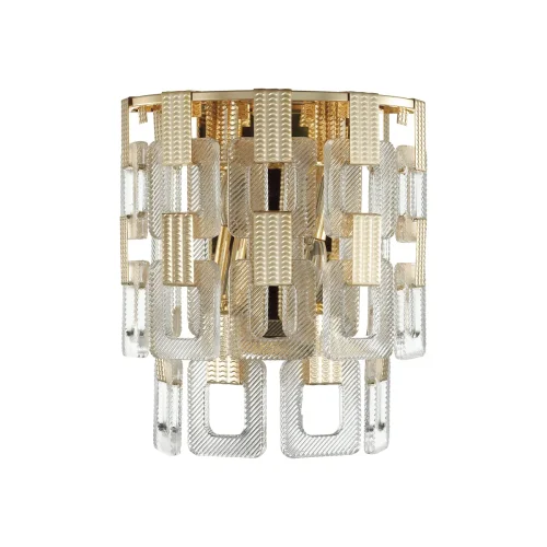 Бра Buckle 4989/2W Odeon Light прозрачный на 2 лампы, основание золотое в стиле современный 