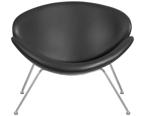 Кресло дизайнерское 72-LMO EMILY, цвет сиденья черный (YP16), цвет основания хромированная сталь Dobrin, чёрный/винил, ножки/металл/хром, размеры - ****810*780 фото 6