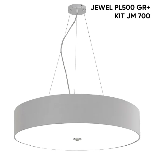 Люстра потолочная JEWEL PL700 GR Crystal Lux белая серая на 8 ламп, основание хром в стиле современный фото 2