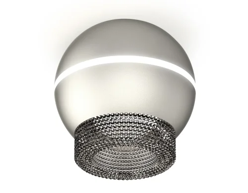 Светильник накладной Techno spot XS1103020 Ambrella light серебряный 1 лампа, основание серебряное в стиле современный круглый
