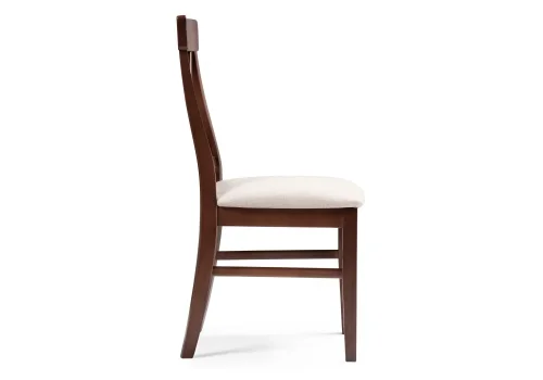 Деревянный стул Калатея вишня / ткань Р18 499598 Woodville, бежевый/ткань, ножки/массив бука дерево/вишня, размеры - ****460*550 фото 3