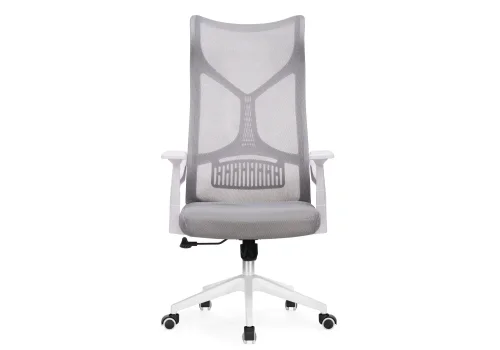 Компьютерное кресло Klif gray / white 15606 Woodville, серый/сетка, ножки/пластик/белый, размеры - *1240***620*650 фото 3