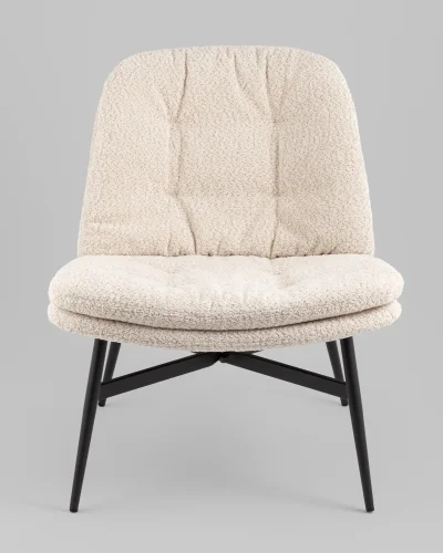 Кресло лаунж Tail, кремовый УТ000038979 Stool Group, бежевый/букле, ножки//чёрный, размеры - ****675*740мм фото 7