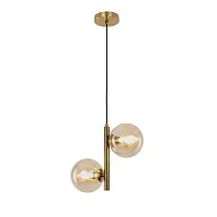 Светильник подвесной Лорен CL146023 Citilux янтарный 2 лампы, основание бронзовое в стиле современный молекула шар