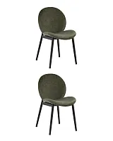 Кресло Эллиот, зеленый (набор 2 шт) УТ000036657 Stool Group, зелёный/ткань, ножки/металл/чёрный, размеры - ****480*610