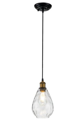 Светильник подвесной Piuro V000293 Indigo прозрачный 1 лампа, основание чёрное в стиле классический выдувное фото 4