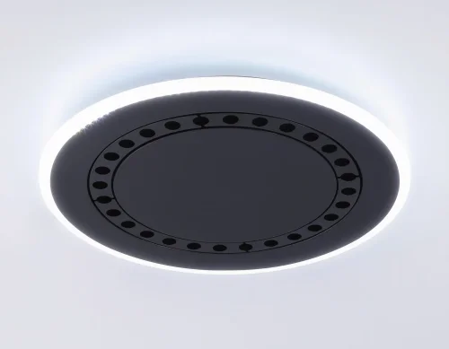 Светильник потолочный LED с пультом FL51407 Ambrella light чёрный 1 лампа, основание чёрное в стиле современный хай-тек с пультом фото 2