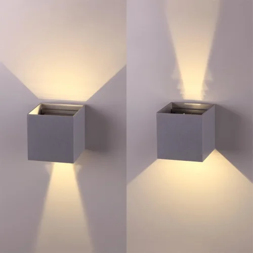 Настенный светильник уличный LED Kaimas 358004 Novotech уличный IP54 серый на 2 лампы, плафон серый в стиле современный LED фото 2