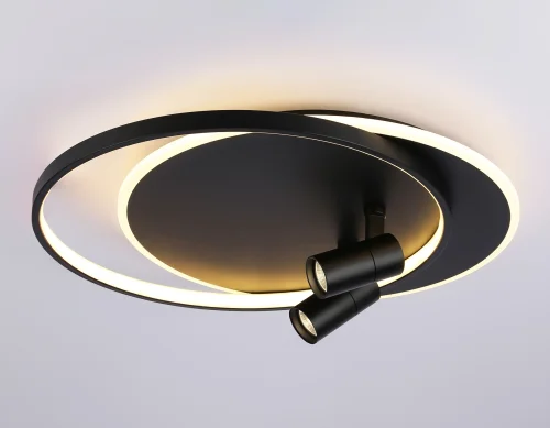 Светильник потолочный LED с пультом FL51393 Ambrella light чёрный 1 лампа, основание чёрное в стиле хай-тек современный  фото 5