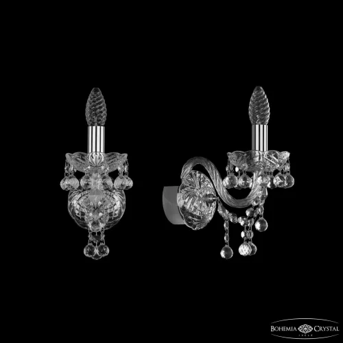 Бра 1409B/1/141 Ni Bohemia Ivele Crystal без плафона на 1 лампа, основание прозрачное никель в стиле классический sp