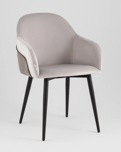 Стул Новел New велюр светло-серый с темно-серой спинкой УТ000039824 Stool Group, серый/велюр, ножки/металл/чёрный, размеры - *805****