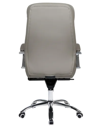 Офисное кресло для руководителей 108F-LMR LYNDON, цвет серый Dobrin, серый/экокожа, ножки/металл/хром, размеры - 1150*1200***670*670 фото 5