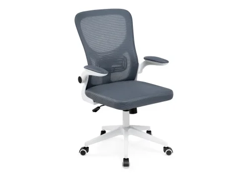 Компьютерное кресло Konfi dark gray / white 15328 Woodville, серый/сетка ткань, ножки/металл/белый, размеры - *1110***600*660 фото 6