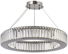 Люстра подвесная хрустальная LED Anzio L 1.5.60.100 N Arti Lampadari прозрачная на 1 лампа, основание никель в стиле современный кольца