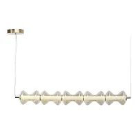 Светильник подвесной LED Spine SL6136.243.01 ST-Luce янтарный на 1 лампу, основание золотое в стиле современный линейный