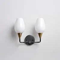 Настенное бра VIOLA MILK WALL 2 182049-26 ImperiumLoft белый 2 лампы, основание латунь в стиле современный 