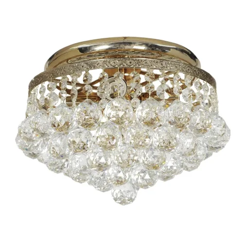 Люстра хрустальная потолочная LED Castellana LE 1.2.30.501 G Arti Lampadari прозрачная без плафона на 4 лампы, основание золотое в стиле классический 