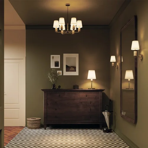 Бра Lira MOD483WL-01BS Maytoni белый на 1 лампу, основание латунь в стиле современный фото 2