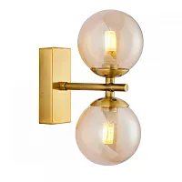 Бра Varietas 2649-2W Favourite янтарный 2 лампы, основание латунь в стиле современный молекула