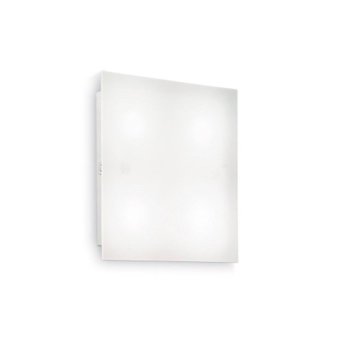Светильник потолочный FLAT PL4 D30 Ideal Lux прозрачный белый 4 лампы, основание белое в стиле современный квадраты