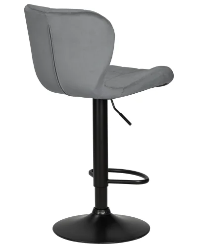 Стул барный набор 2 шт. SET-2 5022_BlackBase-LM BARNY BLACK, цвет сиденья серый велюр (MJ9-75), цвет основания черный Dobrin, /велюр, ножки/металл/чёрный, размеры - 890*1100***460*540 фото 5