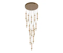 Люстра каскадная LED Данли 07522-15A,36 Kink Light прозрачная на 15 ламп, основание латунь в стиле современный арт-деко 