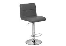 Барный стул Paskal gray / chrome 15499 Woodville, серый/экокожа, ножки/металл/хром, размеры - *1090***430*530