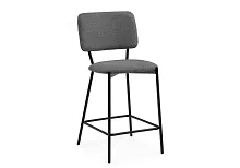 Полубарный стул Reparo bar dark gray / black 15664 Woodville, серый/букле, ножки/металл/чёрный, размеры - ****480*480