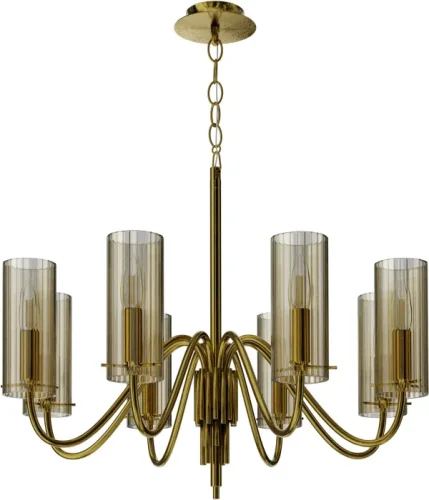 Люстра подвесная Santori SL2005.303.08 ST-Luce янтарная на 8 ламп, основание латунь в стиле классический фото 2