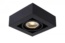 Светильник накладной Zefix 09120/12/30 Lucide чёрный 1 лампа, основание чёрное в стиле современный квадратный