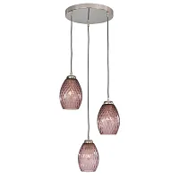 Светильник подвесной L 10008/3 Reccagni Angelo фиолетовый 3 лампы, основание никель в стиле классический современный выдувное