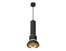 Светильник подвесной XP8111007 Ambrella light золотой чёрный 1 лампа, основание чёрное в стиле современный хай-тек трубочки