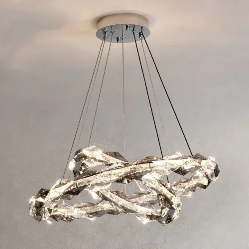 Люстра подвесная JENNIFER D40+60 219976-23 ImperiumLoft прозрачная на 2 лампы, основание хром в стиле современный минимализм Люстра подвесная JENNIFER D40+60 219976-23 ImperiumLoft прозрачная на 2 лампы, основание хром в стиле современный минимализм