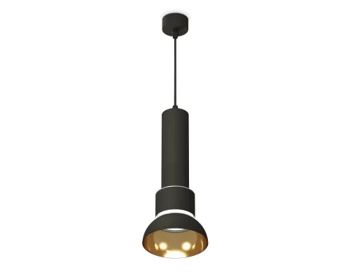 Светильник подвесной XP8111007 Ambrella light золотой чёрный 1 лампа, основание чёрное в стиле модерн хай-тек трубочки