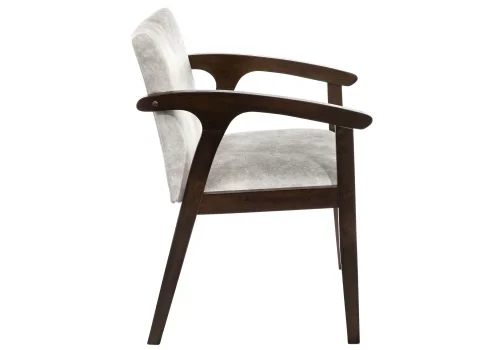 Деревянный стул Lono tobacco / light grey 11387 Woodville, серый/ткань, ножки/дерево/коричневый, размеры - ****550*610 фото 2